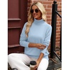 Zeagoo Womens Sweaters Fall Turtleneck Tops Long Sleeve Winter Clothing(Light Blue)