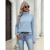 Zeagoo Womens Sweaters Fall Turtleneck Tops Long Sleeve Winter Clothing(Light Blue)