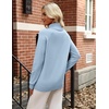 Zeagoo Womens Sweaters Fall Turtleneck Tops Long Sleeve Winter Clothing(Light Blue)
