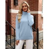 Zeagoo Womens Sweaters Fall Turtleneck Tops Long Sleeve Winter Clothing(Light Blue)