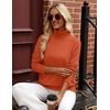 Zeagoo Womens Sweaters Fall Turtleneck Tops Long Sleeve Winter Clothing(Orange)