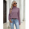 Zeagoo Womens Sweaters Fall Turtleneck Tops Long Sleeve Winter Clothing(Purple)