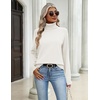 Zeagoo Womens Sweaters Fall Turtleneck Tops Long Sleeve Winter Clothing(White)