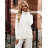 Zeagoo Womens Sweaters Fall Turtleneck Tops Long Sleeve Winter Clothing(White)