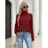 Zeagoo Womens Sweaters Fall Turtleneck Tops Long Sleeve Winter Clothing(Wine Red)