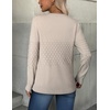 Zeagoo Womens Sweaters Long Sleeve Crew Neck Ribbed Knit Tops Fall Clothes(A Apricot)