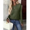 Zeagoo Womens Sweaters Long Sleeve Crew Neck Ribbed Knit Tops Fall Clothes(A Army Green)