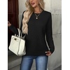 Zeagoo Womens Sweaters Long Sleeve Crew Neck Ribbed Knit Tops Fall Clothes(A Black)