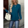 Zeagoo Womens Sweaters Long Sleeve Crew Neck Ribbed Knit Tops Fall Clothes(A Blue)
