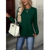 Zeagoo Womens Sweaters Long Sleeve Crew Neck Ribbed Knit Tops Fall Clothes(A Green)
