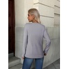 Zeagoo Womens Sweaters Long Sleeve Crew Neck Ribbed Knit Tops Fall Clothes(A Grey)
