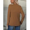 Zeagoo Womens Sweaters Long Sleeve Crew Neck Ribbed Knit Tops Fall Clothes(A Light Brown)