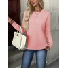Zeagoo Womens Sweaters Long Sleeve Crew Neck Ribbed Knit Tops Fall Clothes(A Pink)