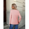 Zeagoo Womens Sweaters Long Sleeve Crew Neck Ribbed Knit Tops Fall Clothes(A Pink)