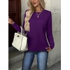 Zeagoo Womens Sweaters Long Sleeve Crew Neck Ribbed Knit Tops Fall Clothes(A Purple)