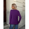 Zeagoo Womens Sweaters Long Sleeve Crew Neck Ribbed Knit Tops Fall Clothes(A Purple)