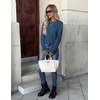 Zeagoo Womens Sweaters Long Sleeve Crew Neck Ribbed Knit Tops Fall Clothes(A Royal Blue)