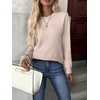 Zeagoo Womens Sweaters Long Sleeve Crew Neck Ribbed Knit Tops Fall Clothes(A Warm Apricot)