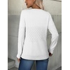 Zeagoo Womens Sweaters Long Sleeve Crew Neck Ribbed Knit Tops Fall Clothes(A White)