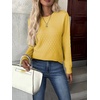 Zeagoo Womens Sweaters Long Sleeve Crew Neck Ribbed Knit Tops Fall Clothes(A Yellow)