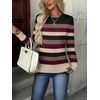 Zeagoo Womens Sweaters Long Sleeve Crew Neck Ribbed Knit Tops Fall Clothes(Colorblock 229)