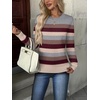 Zeagoo Womens Sweaters Long Sleeve Crew Neck Ribbed Knit Tops Fall Clothes(Colorblock 276)