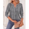 Zeagoo Womens Tops Long Sleeve V Neck Tee Shirts Cute Dressy Casual(Black Stripes Tz530)
