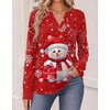 Zeagoo Womens Tops Long Sleeve V Neck Tee Shirts Cute Dressy Casual(Red Snowman Sd508)