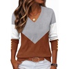 Zeagoo Womens V Neck Sweaters Long Sleeve Lightweight with Buttons Oufits(C-grey Caramel)