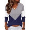 Zeagoo Womens V Neck Sweaters Long Sleeve Lightweight with Buttons Oufits(C-grey Navy)