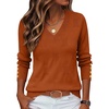 Zeagoo Womens V Neck Sweaters Long Sleeve Lightweight with Buttons Oufits(Rust)