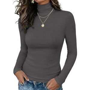 Zeagoo Long Sleeve Mock Neck Tops Slim Fit Shirt Fleece Lined Thermal Tee(Grey)