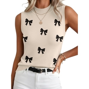Zeagoo Womens Sleeveless Tops Turtleneck Sweater Business Casual Outfits(A4-bow Khaki)