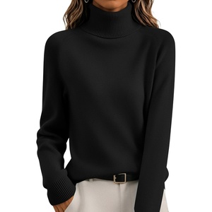 Zeagoo Womens Sweaters Fall Turtleneck Tops Long Sleeve Winter Clothing(Black)
