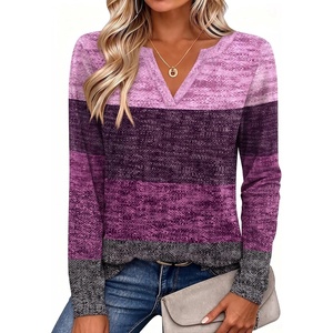 Zeagoo Womens Tops Long Sleeve V Neck Tee Shirts Cute Dressy Casual(Purple Jh695)