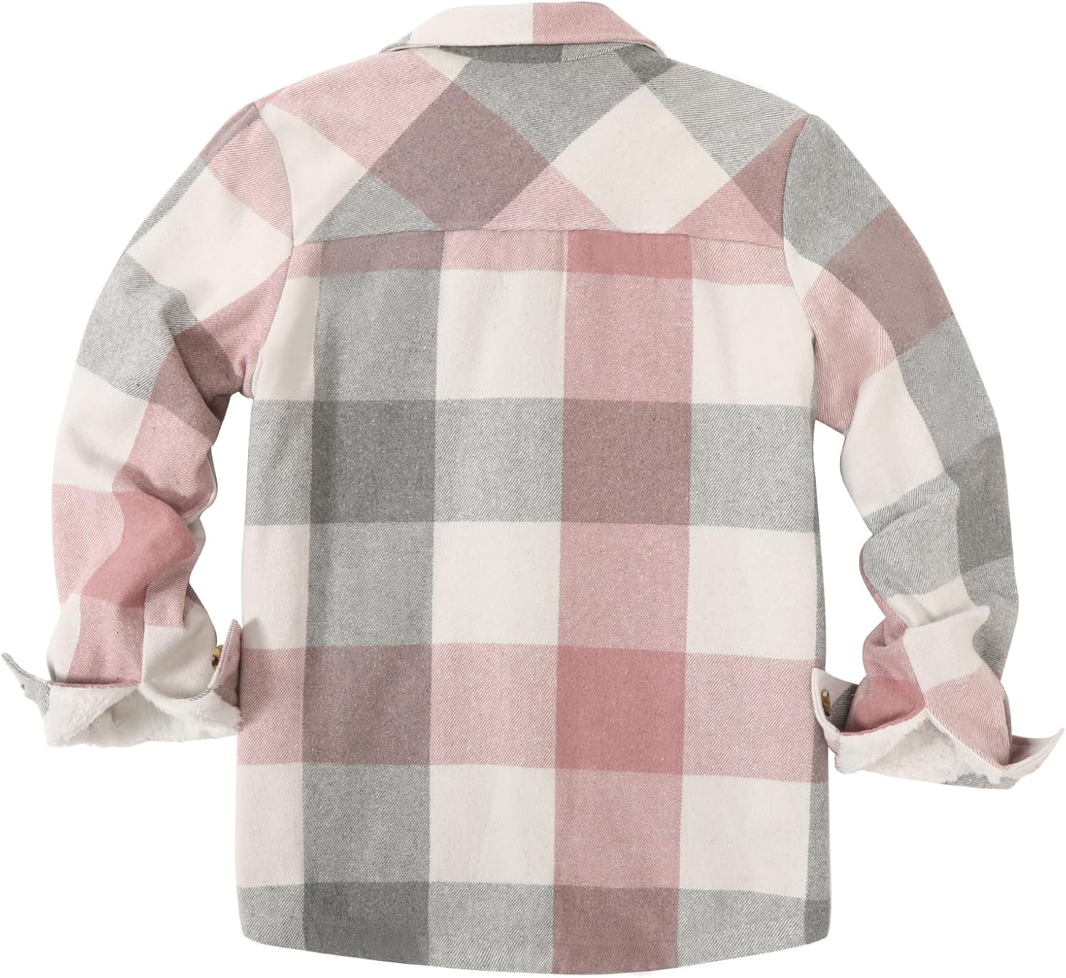 image:imageZeagoo Flannel Jacket for Women Sherpa Fleece Lined Winter Plaid CoatsPink Gray