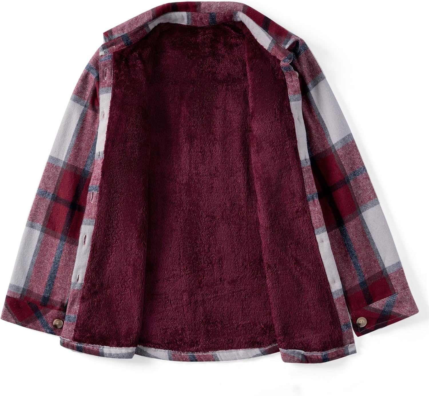 image:imageZeagoo Flannel Jacket for Women Sherpa Fleece Lined Winter Plaid CoatsWine Red