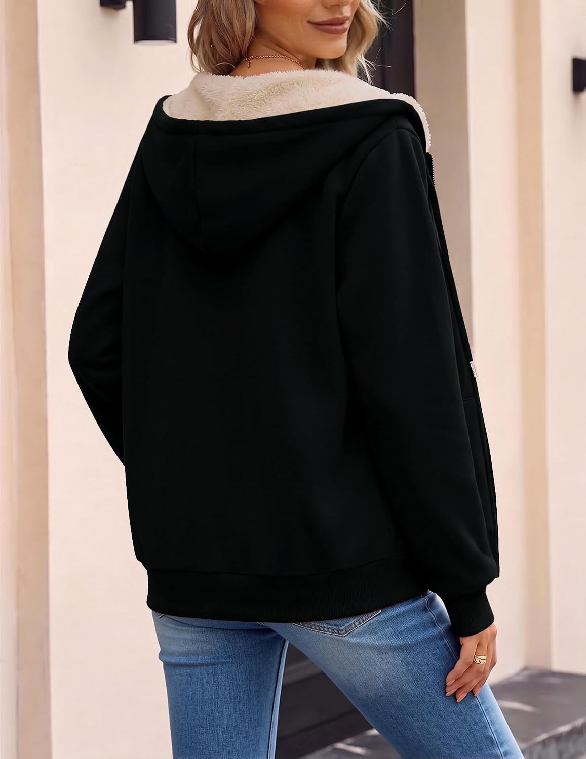 image:imageZeagoo Women Sherpa Fleece Jacket Zip Up Thick Warm Hoodie Fall Winter Coat01black