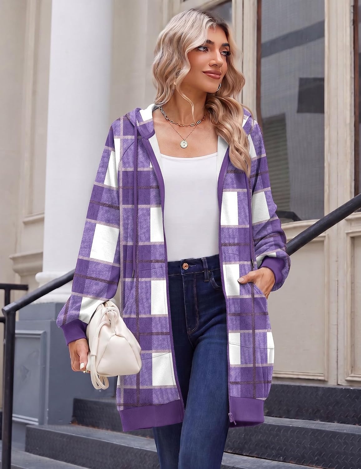 image:imageZeagoo Womens Zip Up Hoodies Long Sleeve Long Tunic Sweatshirts OversizedGw522