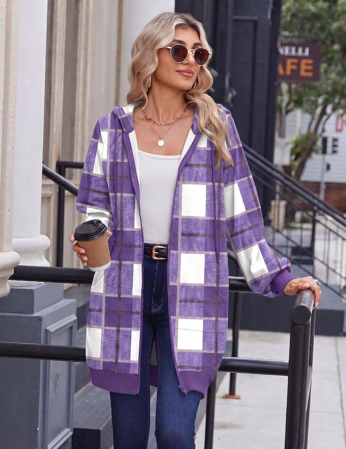 image:imageZeagoo Womens Zip Up Hoodies Long Sleeve Long Tunic Sweatshirts OversizedGw522