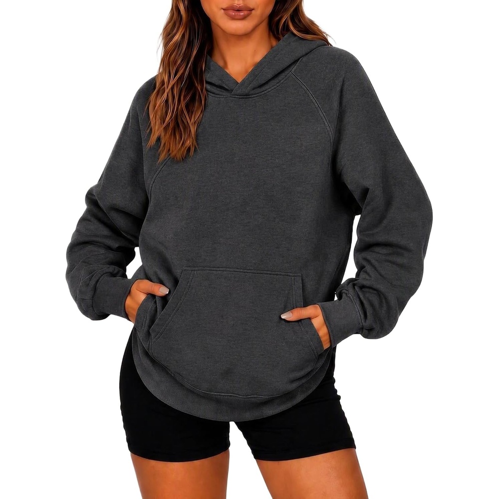 image:imageZeagoo Womens Oversized Hoodies Pullover Fleece Hooded Sweatshirt TrendyDrak Grey