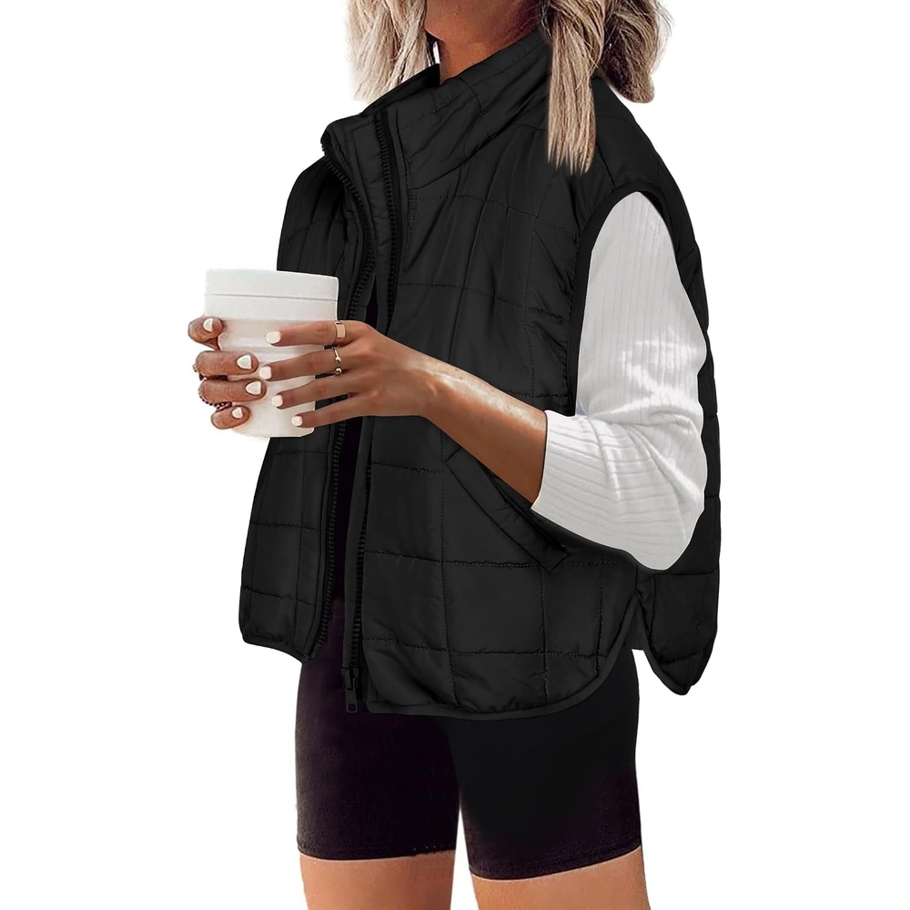 image:imageZeagoo Womens Puffer Vest Ladies Sleeveless Zip Up OuterwearBlack