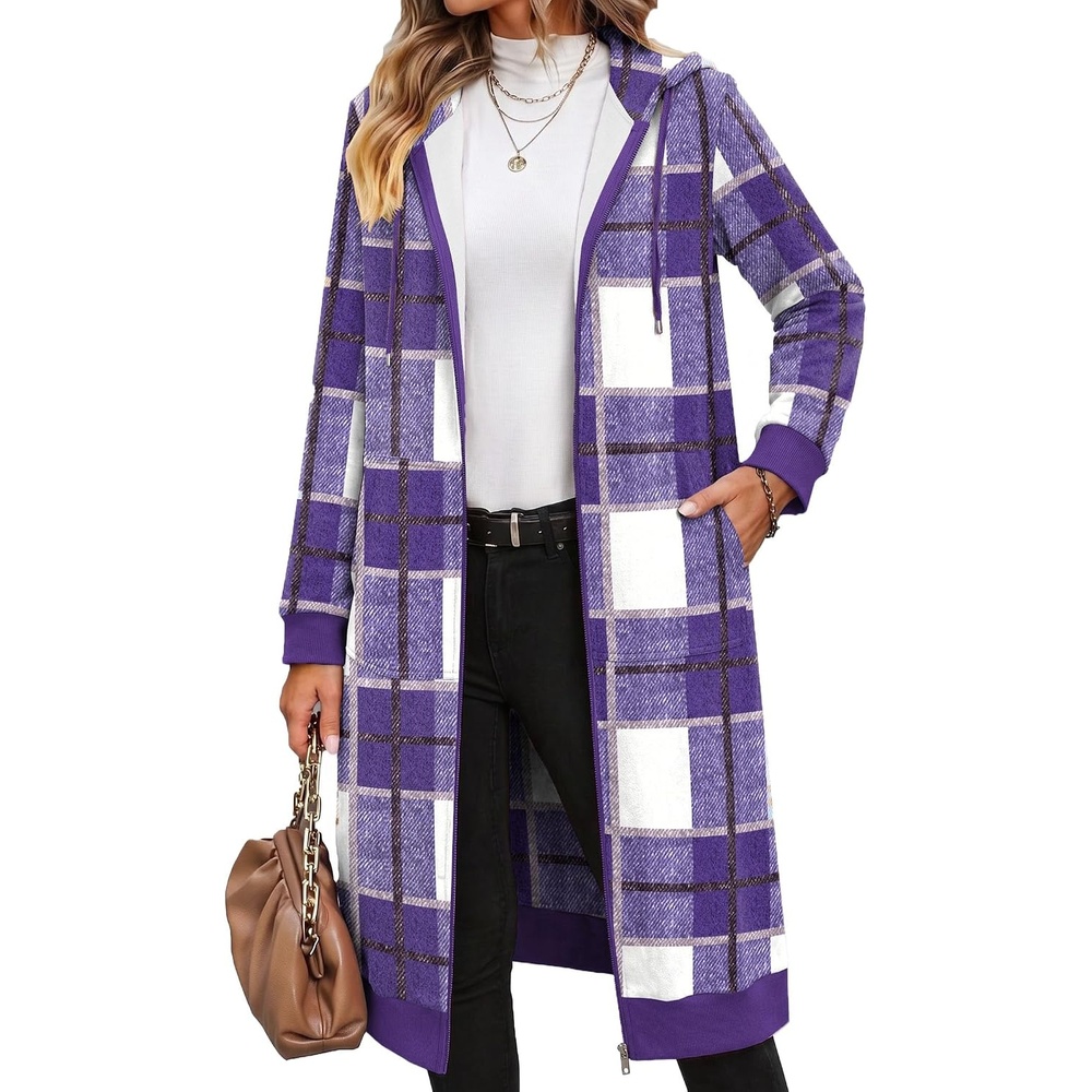 image:imageZeagoo Womens Zip Up Hoodies Oversized Fleece Long Tunic Sweatshirts Casual Long Sleeve 2026 Fall Hoodie Jacket CoatGw522