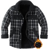 ZEAGOO Womens Flannel Jacket Fleece Lined Shacket Fall Outfits Plaid Sherpa(Black)