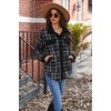 ZEAGOO Womens Flannel Jacket Fleece Lined Shacket Fall Outfits Plaid Sherpa(Black)