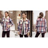ZEAGOO Womens Flannel Jacket Fleece Lined Shacket Fall Outfits Plaid Sherpa(Pink)