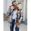 Zeagoo Flannel Jacket for Women Sherpa Fleece Lined Winter Plaid Coats(Black)