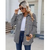 Zeagoo Flannel Jacket for Women Sherpa Fleece Lined Winter Plaid Coats(Black White Houndstooth)