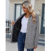 Zeagoo Flannel Jacket for Women Sherpa Fleece Lined Winter Plaid Coats(Black White Houndstooth)