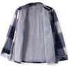 Zeagoo Flannel Jacket for Women Sherpa Fleece Lined Winter Plaid Coats(Navy)